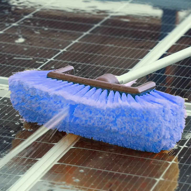 Telescopic Solar Panel Cleaning Brush With Water Switch-12 Ft