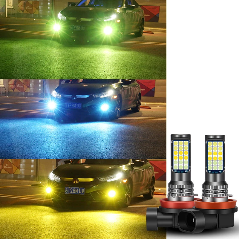 4 Colors Switch Back Fog Led Light With Flash H11 and - 2 PCs
