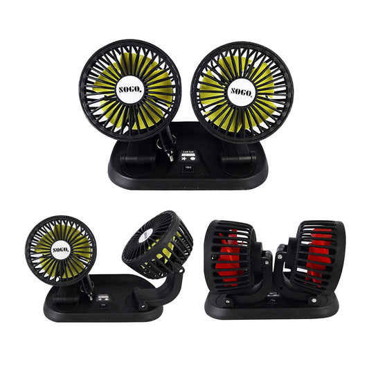SOGO DOUBLE HEADED FAN 12V-360° Rotation