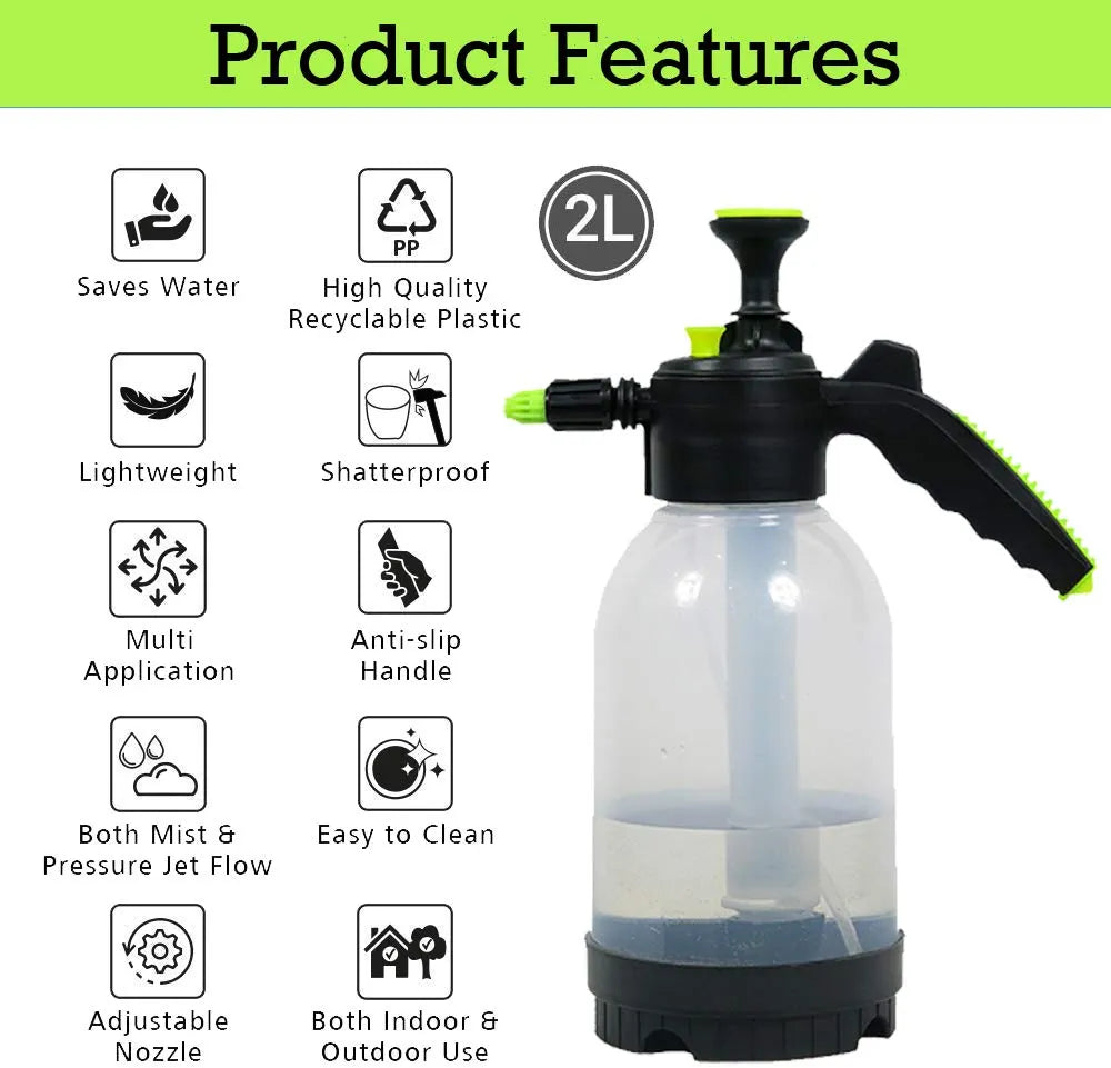 Garden Sprayer Hand Pressure Air Pump Water Sprayer Bottle(2L)