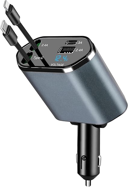 Pro 4 In 1 Cables Fast Charging Car Charger-Auto Adapter-800mm Length