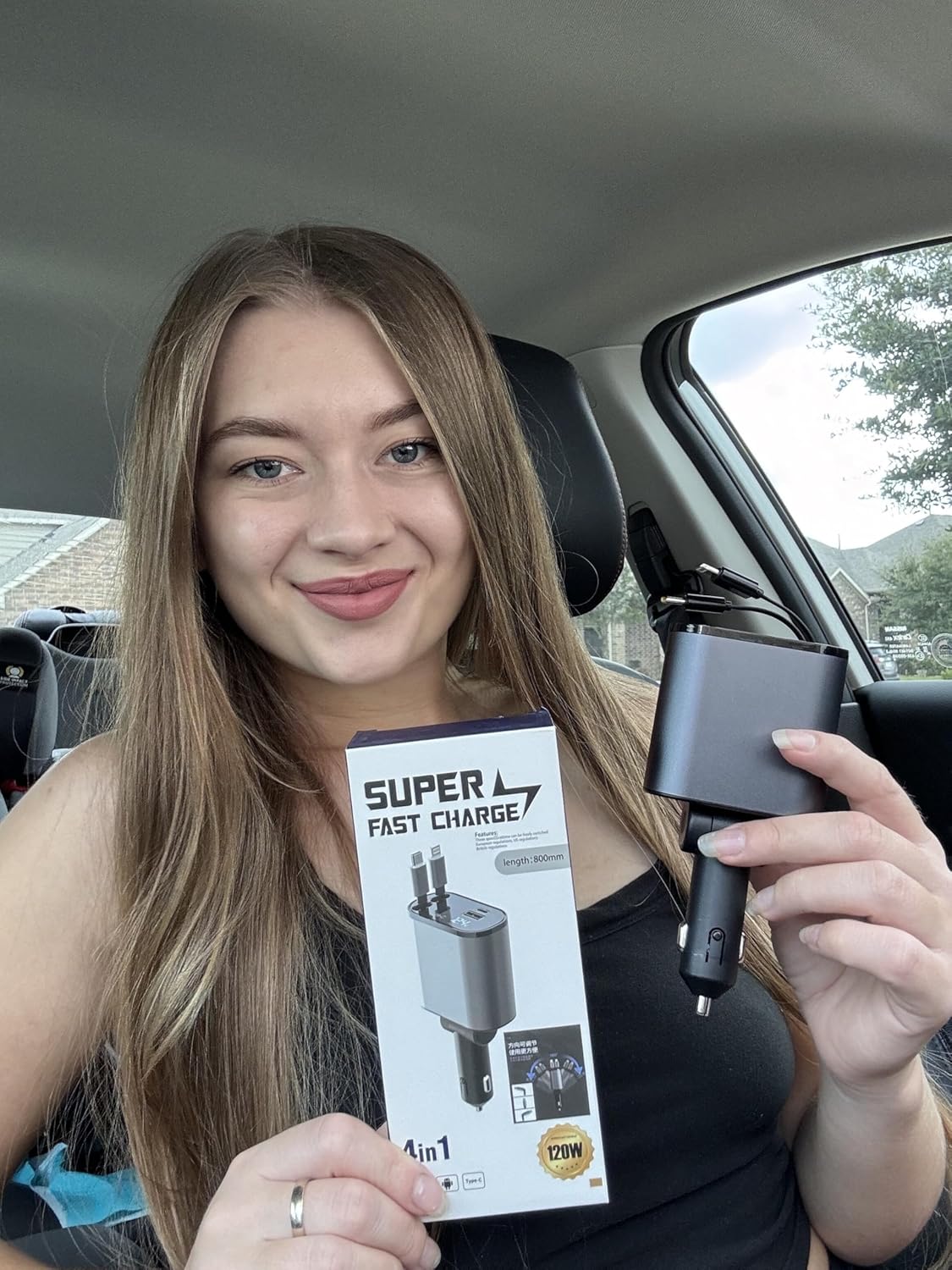 Pro 4 In 1 Cables Fast Charging Car Charger-Auto Adapter-800mm Length