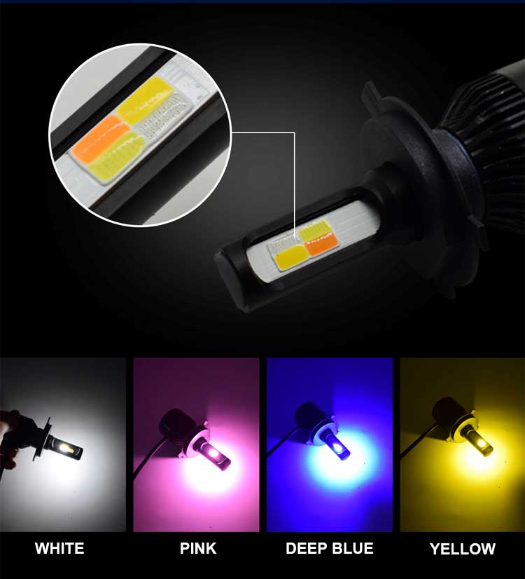 4 Colors Switch Back Fog Led Light With Flash H11 and - 2 PCs