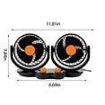 Dual Head 12V/USB Car Fan- Adjustable 360°