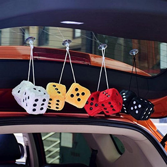 Creative Car Hanging Stylish Multicolor Fuzzy Plush Dice