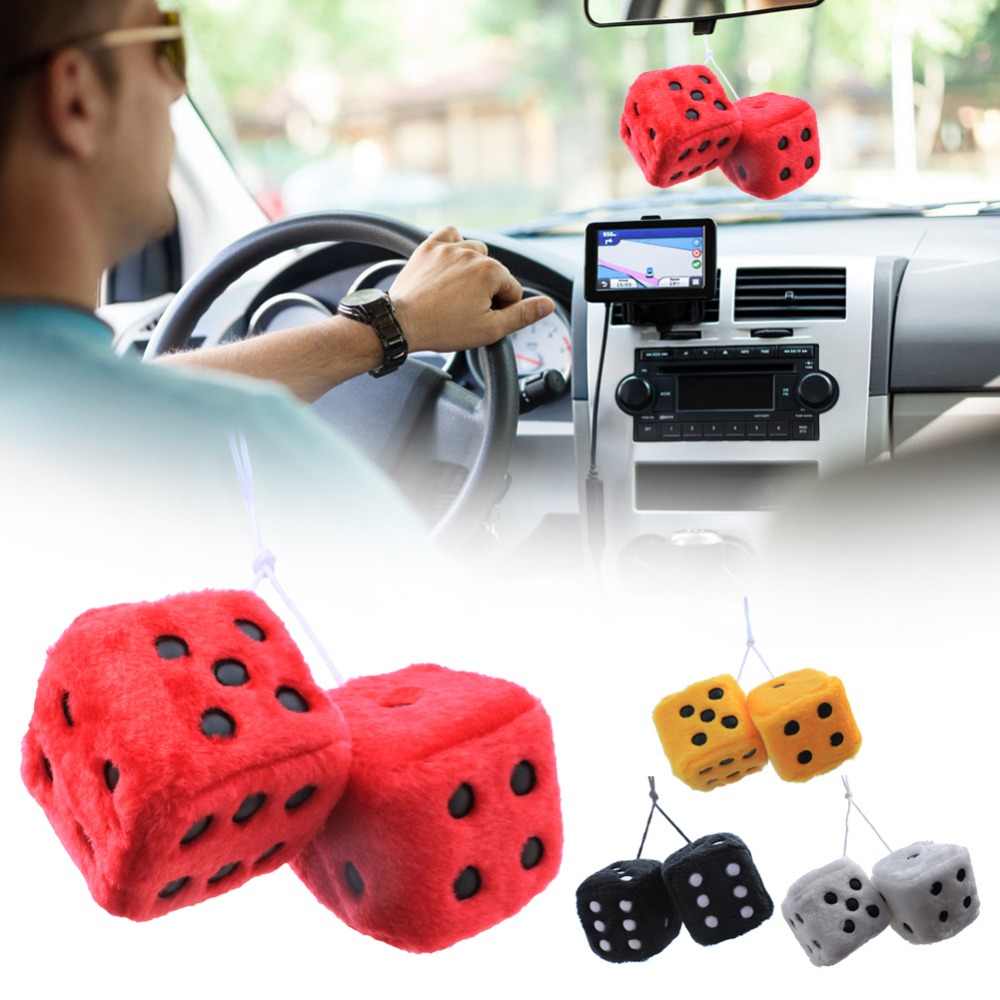 Creative Car Hanging Stylish Multicolor Fuzzy Plush Dice