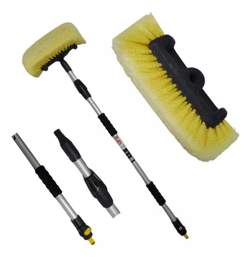 Telescopic Solar Panel Cleaning Brush With Water Switch-12 Ft