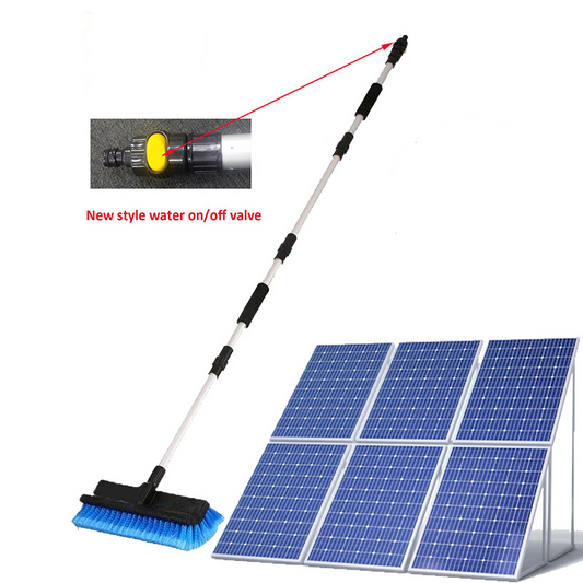 Telescopic Solar Panel Cleaning Brush With Water Switch-12 Ft