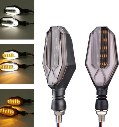 LED Motorcycle Indicators Yellow White Blue ABS Durability