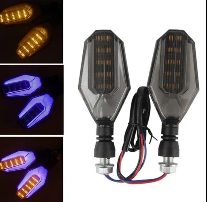 LED Motorcycle Indicators Yellow White Blue ABS Durability
