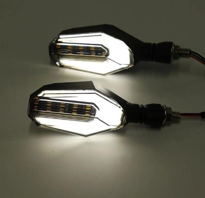 LED Motorcycle Indicators Yellow White Blue ABS Durability