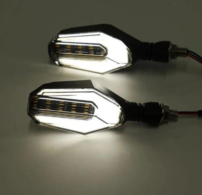LED Motorcycle Indicators Yellow White Blue ABS Durability