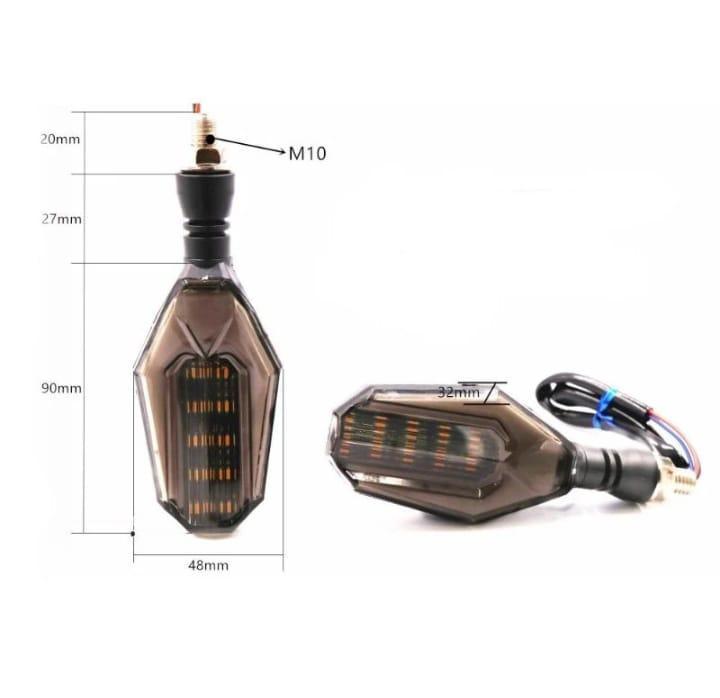 LED Motorcycle Indicators Yellow White Blue ABS Durability