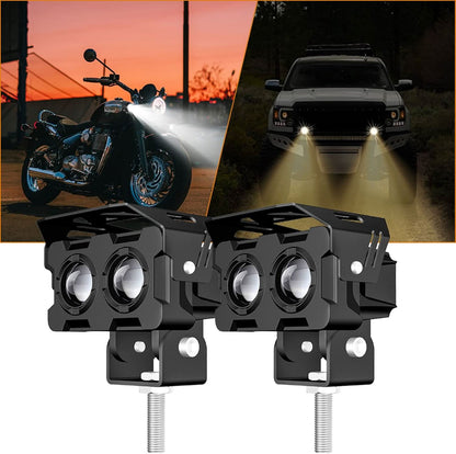 LED Waterproof Spotlight Dual Color Fog Lamps for Bike/Car/Trucks/Auto