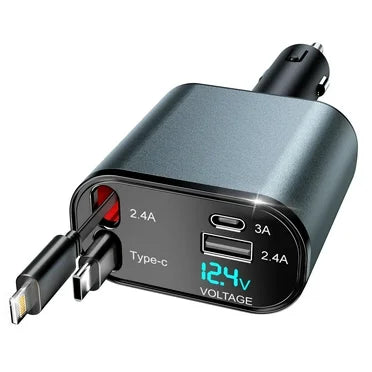 Pro 4 In 1 Cables Fast Charging Car Charger-Auto Adapter-800mm Length