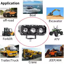 LED Waterproof Spotlight Dual Color Fog Lamps for Bike/Car/Trucks/Auto