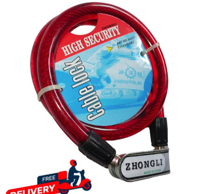 ZHONGLI Heavy Duty Wire lock for Bikes and bicycles