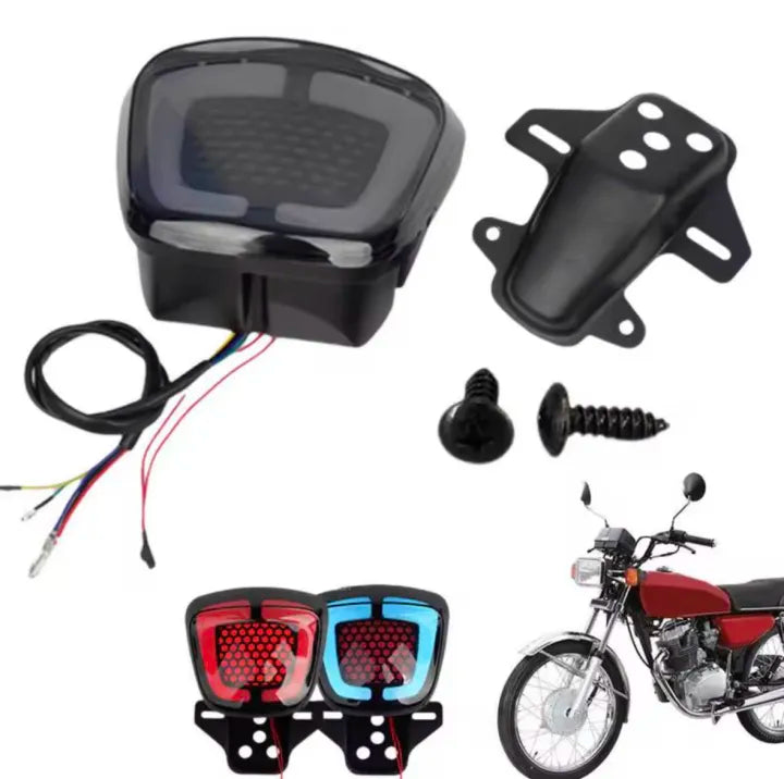 10 Colors Bike Fancy Tail Back Light DRL Lightning Effects with left right Indicator For honda 70, Honda 125