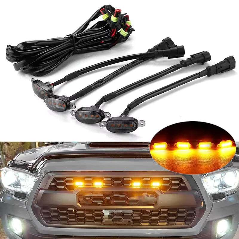 Universal GMC light for front grill-Golden / White