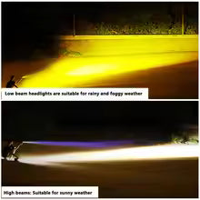 LED Waterproof Spotlight Dual Color Fog Lamps for Bike/Car/Trucks/Auto