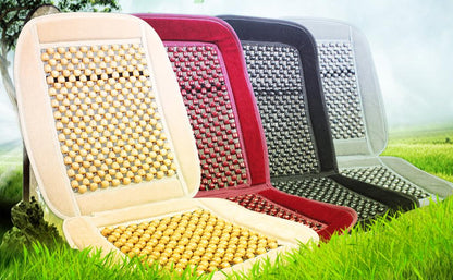 Wooden Bead Seat Cushion with Velvet Border(Set of 2 Piece)
