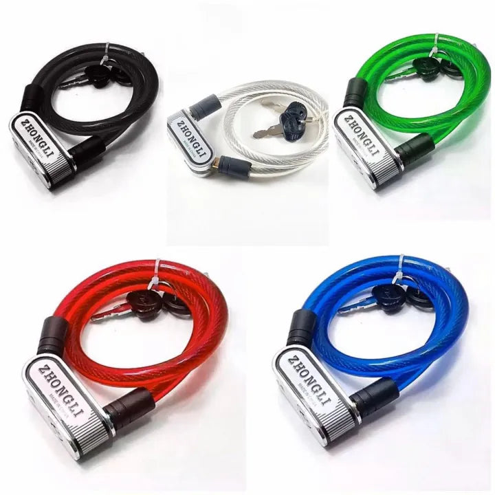 ZHONGLI Heavy Duty Wire lock for Bikes and bicycles