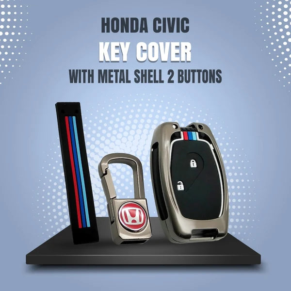 Honda Civic Metal Key Shell Case Cover With 2 Buttons 2006 - 2011