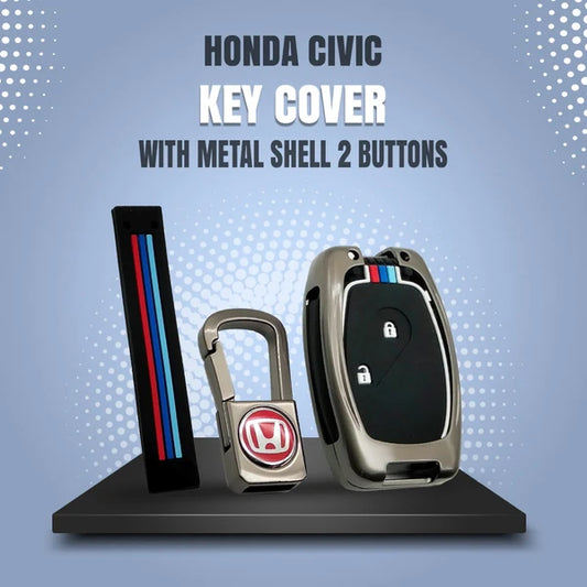 Honda Civic Metal Key Shell Case Cover With 2 Buttons 2006 - 2011