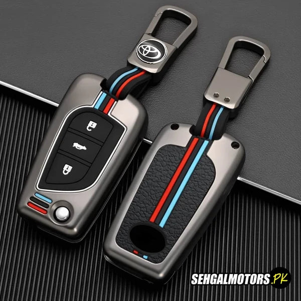 Toyota Corolla Metal Remote Key Shell Case Cover With 3 Buttons-2014-2021