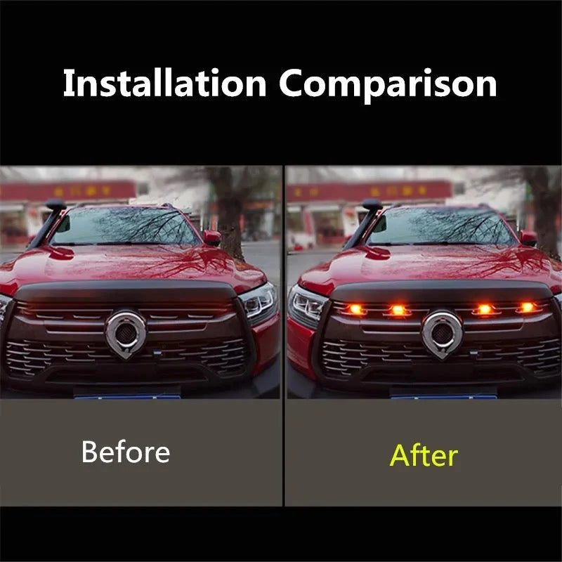 Universal GMC light for front grill-Golden / White