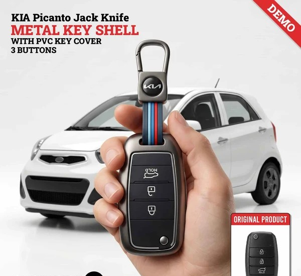 KIA Picanto Jack Knife Metal Key Shell With 3 Buttons 2019 - 2025