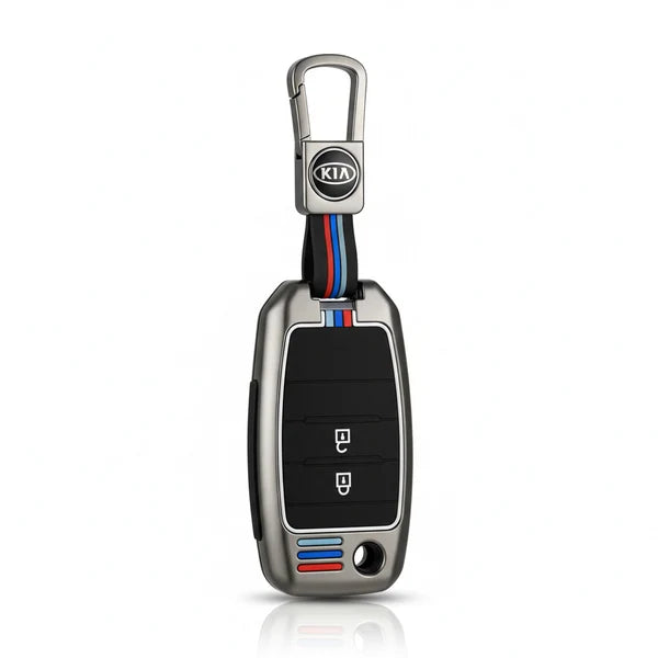 Kia Picanto Metal Key Shell Case Cover Jack Knife With 2 Buttons 2019 - 2025