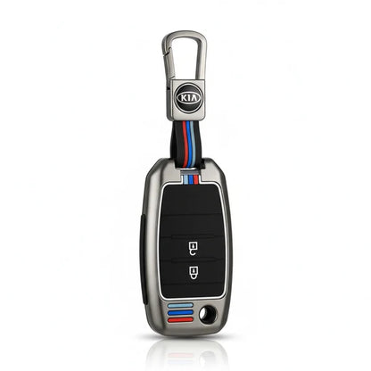 Kia Picanto Metal Key Shell Case Cover Jack Knife With 2 Buttons 2019 - 2025