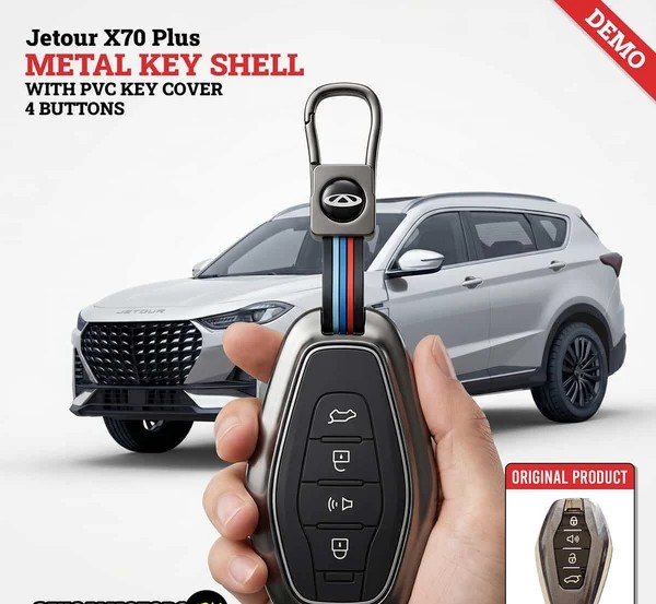 Jetour X70 Plus Metal Key Shell With PVC Key Cover 4 Buttons