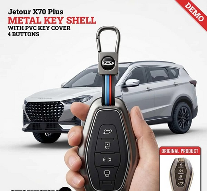 Jetour X70 Plus Metal Key Shell With PVC Key Cover 4 Buttons