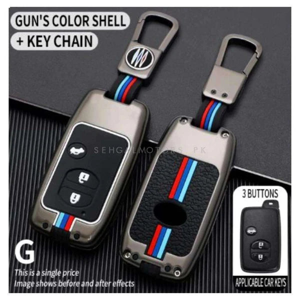 Toyota Prado Metal Key Shell Case Cover With 3 Buttons 2009-2022