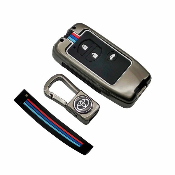 Toyota Prado Metal Key Shell Case Cover With 3 Buttons 2009-2022