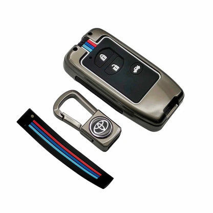 Toyota Prado Metal Key Shell Case Cover With 3 Buttons 2009-2022