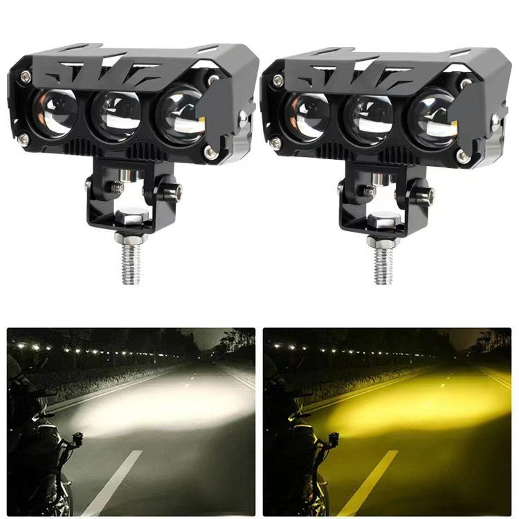 LED Waterproof Spotlight Dual Color Fog Lamps for Bike/Car/Trucks/Auto