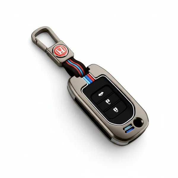 Honda Civic Rebirth Metal Key Shell Cover Jack Knife With 3 Buttons 2012 - 2015 - Replacement Casing