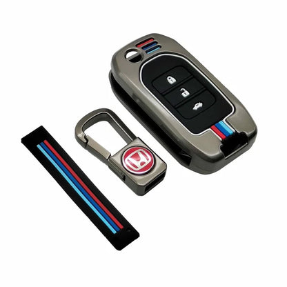 Honda Civic Rebirth Metal Key Shell Cover Jack Knife With 3 Buttons 2012 - 2015 - Replacement Casing