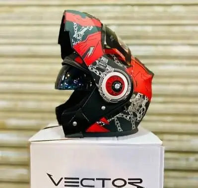 VECTOR HELMET 3 in 1 Flipup FOR BIKE MOTORCYCLE - DUAL VISOR