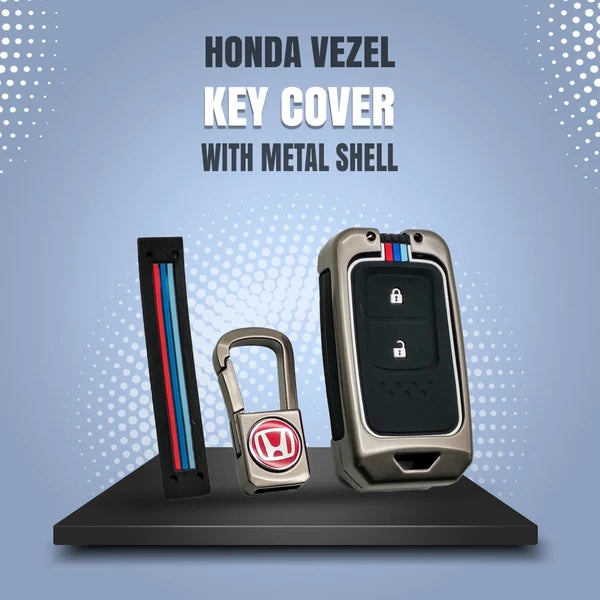Honda Vezel Metal Key Shell Case Cover 2 Buttons-2013-2022