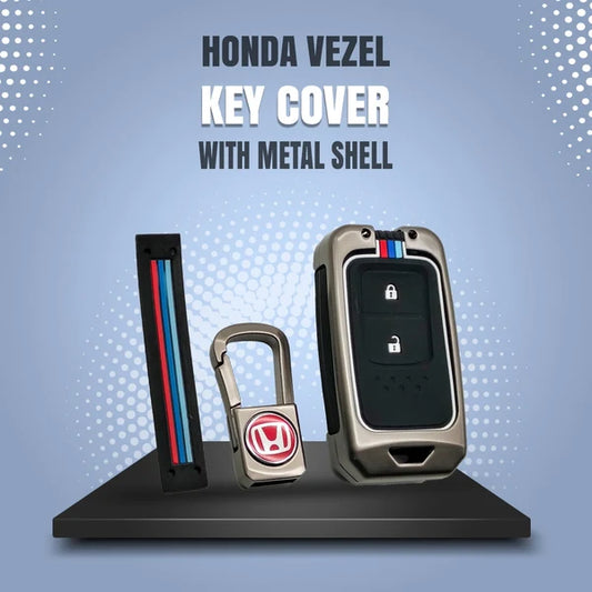 Honda Vezel Metal Key Shell Case Cover 2 Buttons-2013-2022